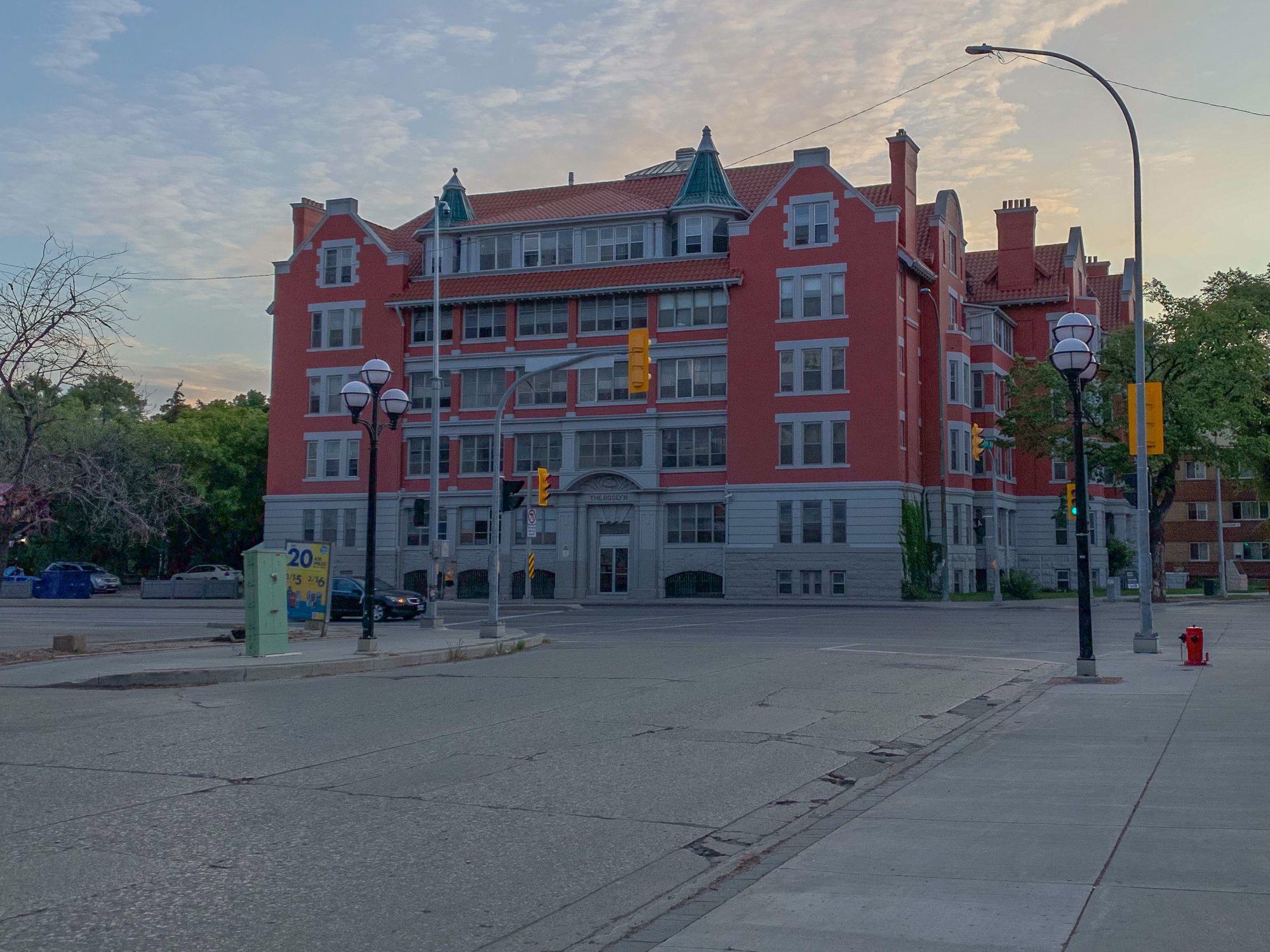 The historic Roslyn Apartments in Osborne Village.